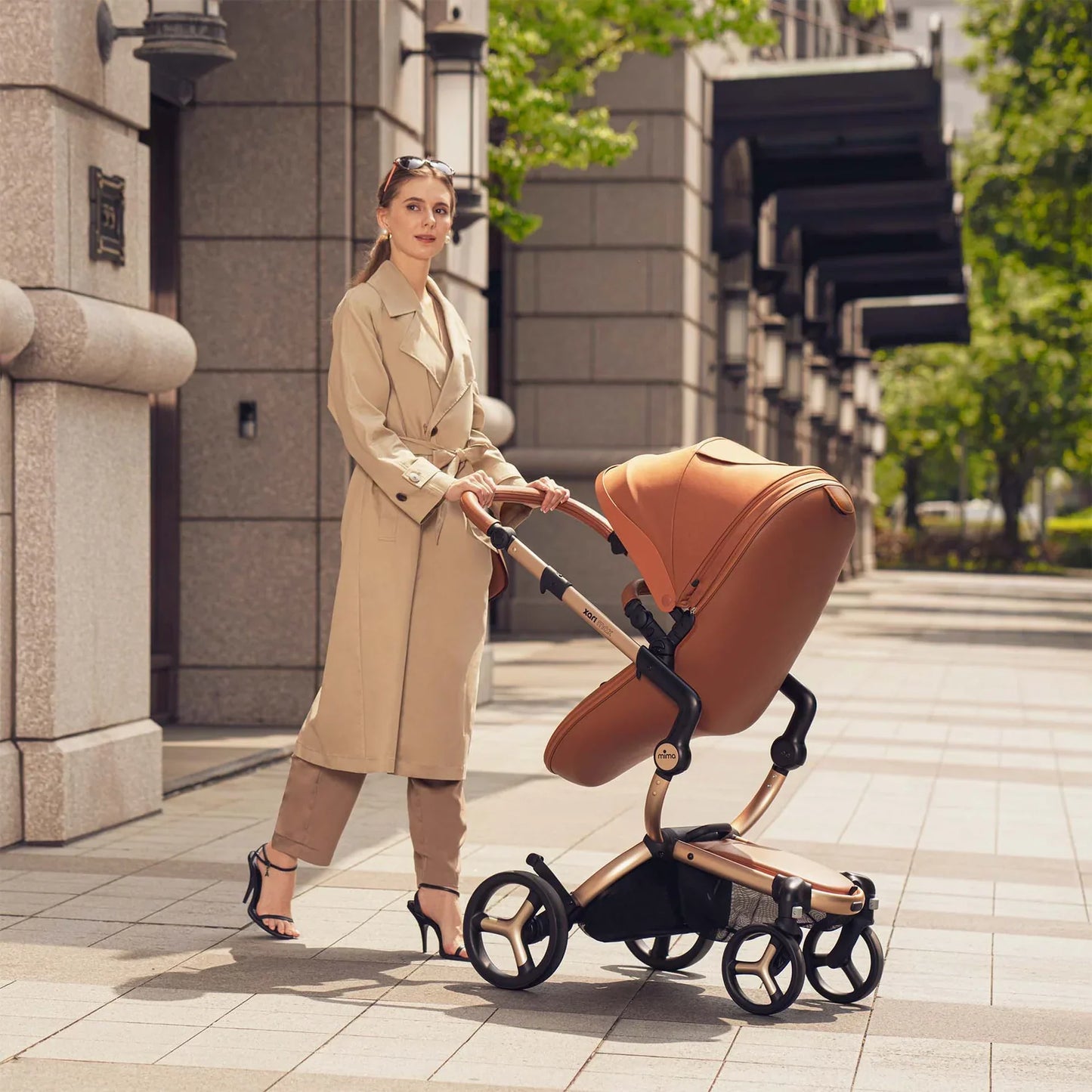 Mima Mima Xari Max Stroller - Champagne/Camel/Black - Luna Baby Store Miami