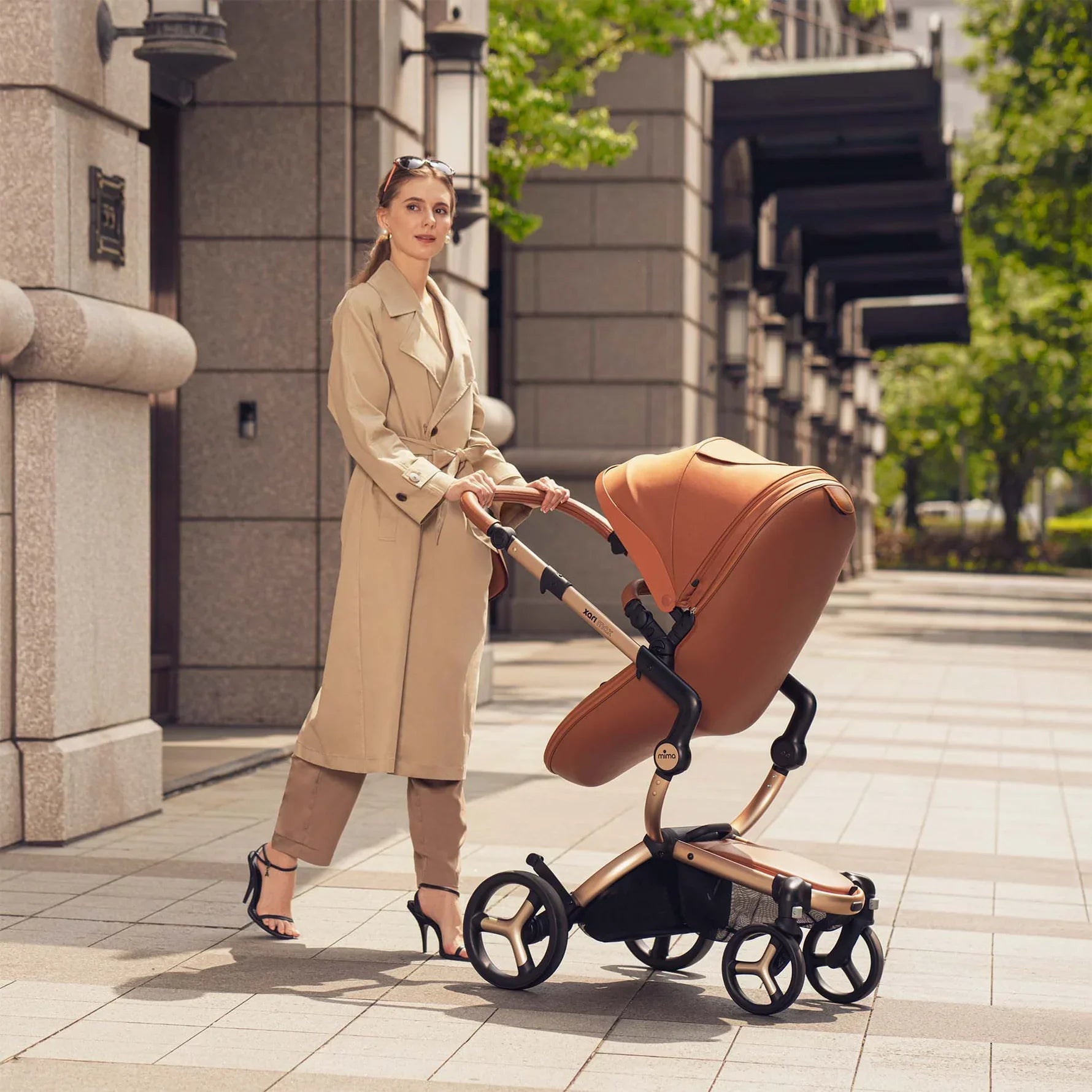 Mima Mima Xari Max Stroller - Champagne/Camel/Black - Luna Baby Store Miami