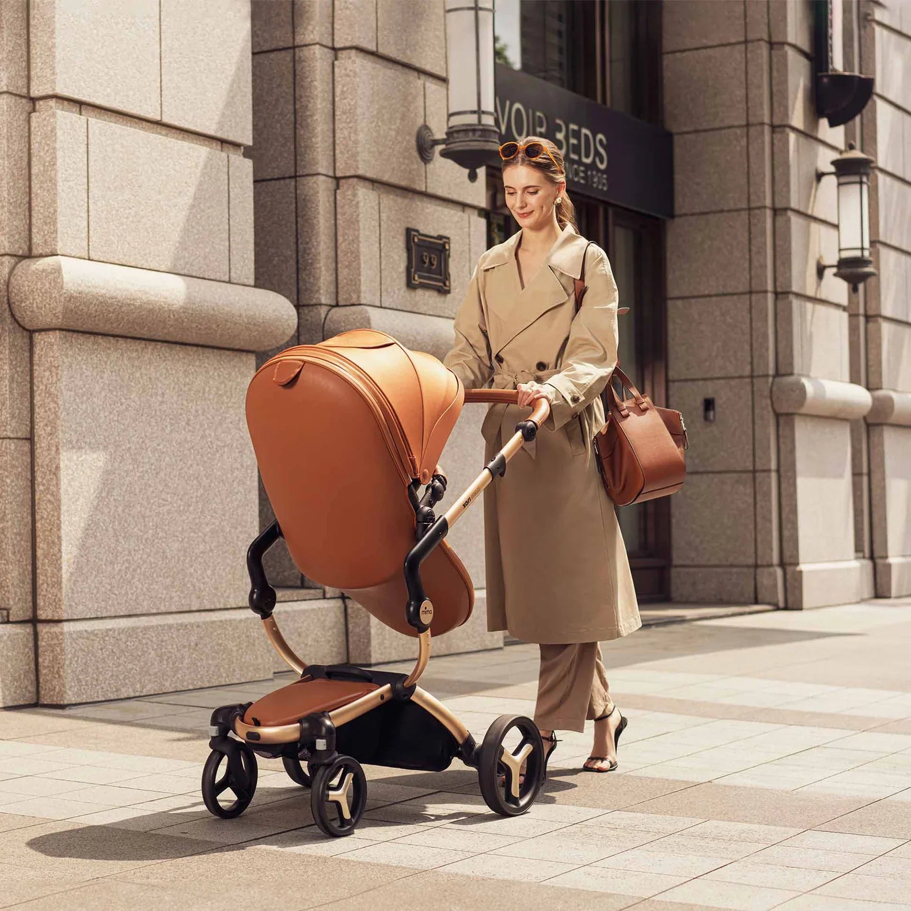 Mima Mima Xari Max Stroller - Champagne/Camel/Black - Luna Baby Store Miami