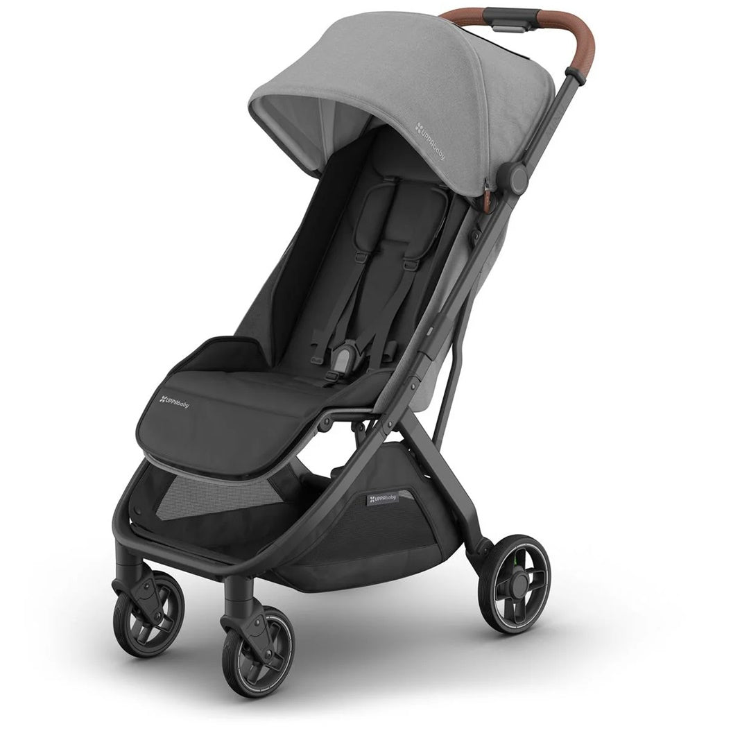 Carrinho Compacto UPPAbaby Minu V3 - Greyson (Carvão Melange / Quadro de Carbono / Couro de Sela)