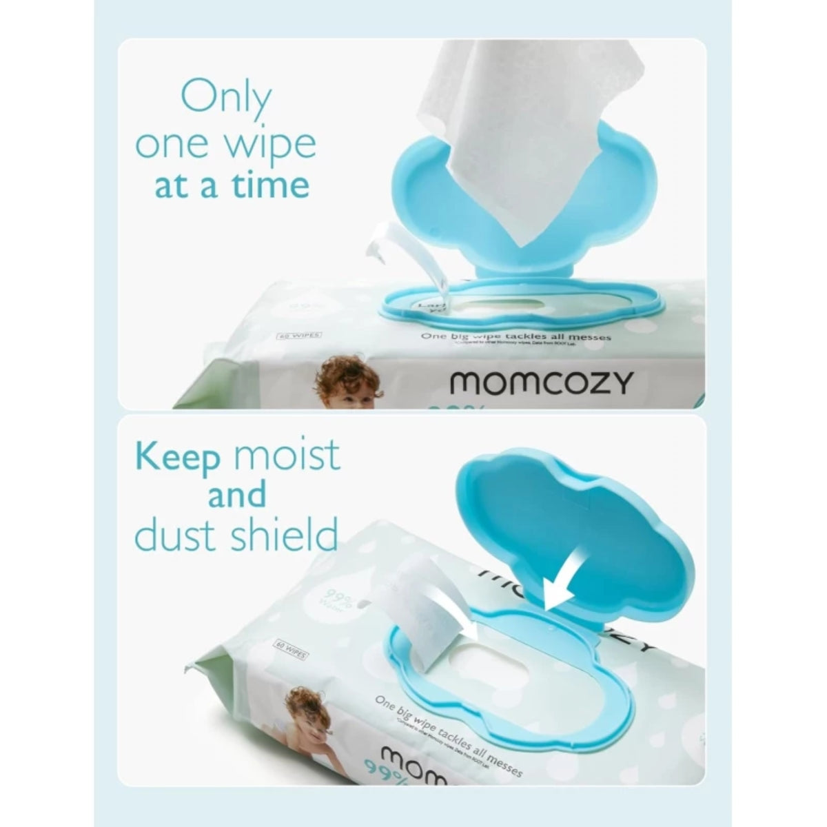Momcozy Water Baby Wipes – 60 Count on Luna Baby Store Miami