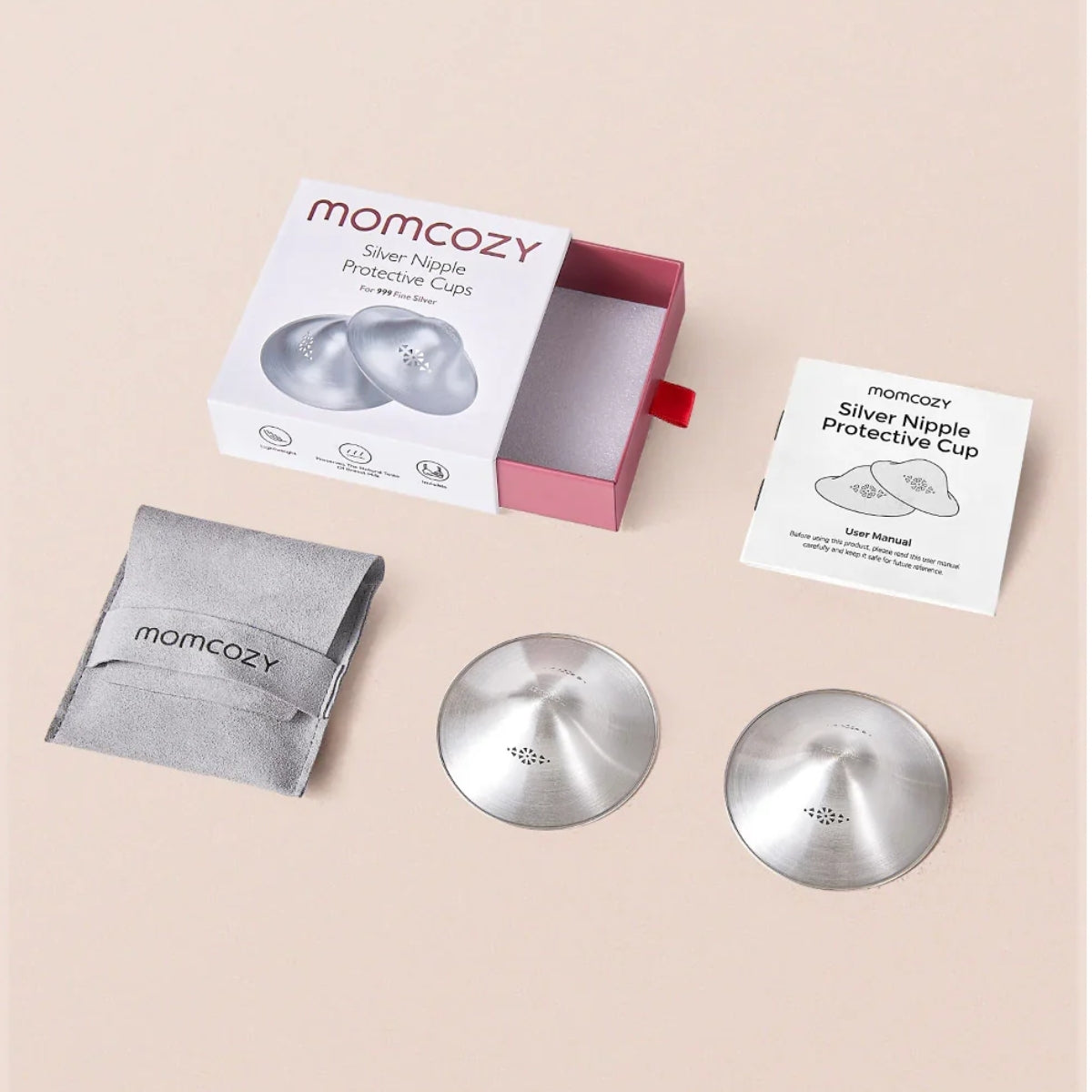 Momcozy 999 Silver Nipple Shields - Regular Nursing Cups