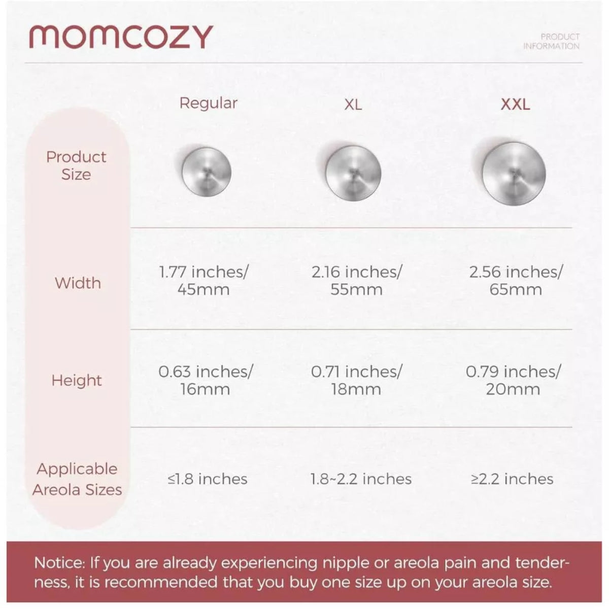 Momcozy 999 Silver Nipple Shields - Regular Nursing Cups on Luna Baby Store Miami