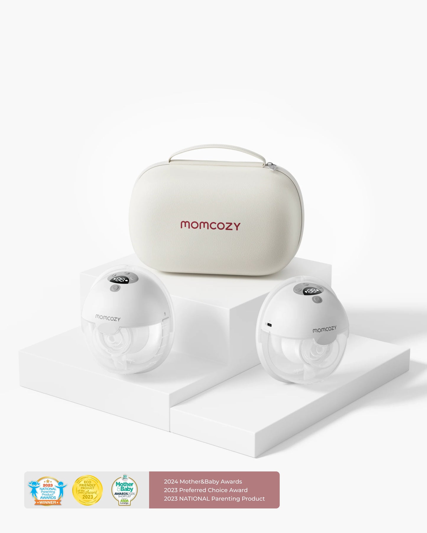 Bomba Extratora Dupla de Leite Elétrica Portátil M5 Momcozy Hands Free Grey