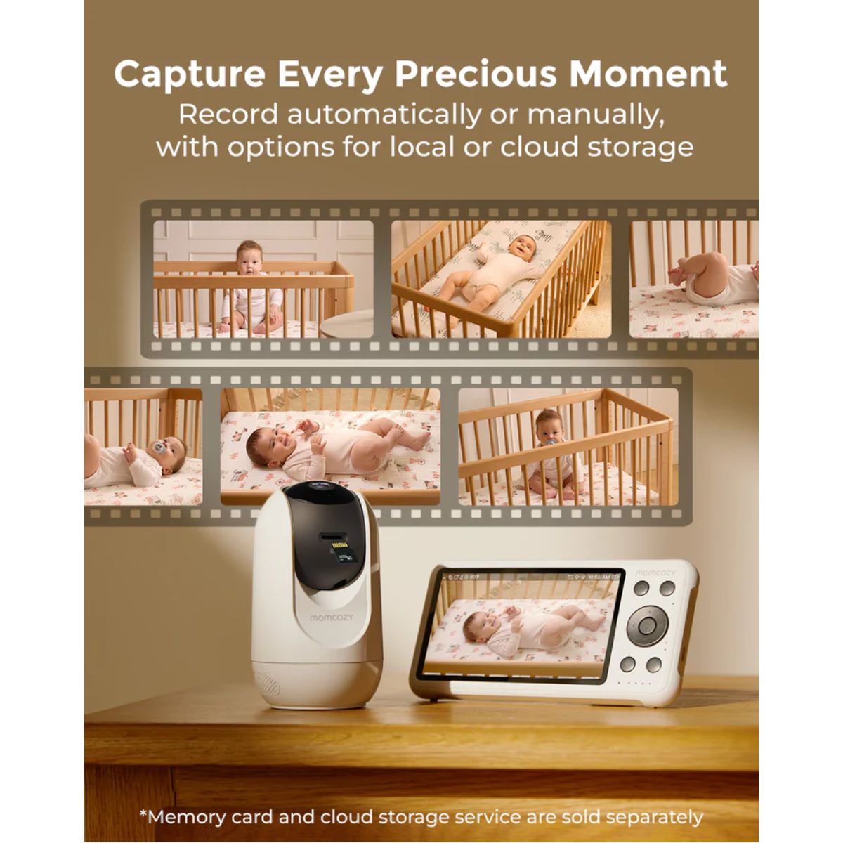 Babá Eletrônica Inteligente Momcozy BM04 Wi-Fi com 1 Câmera on Luna Baby Store Miami