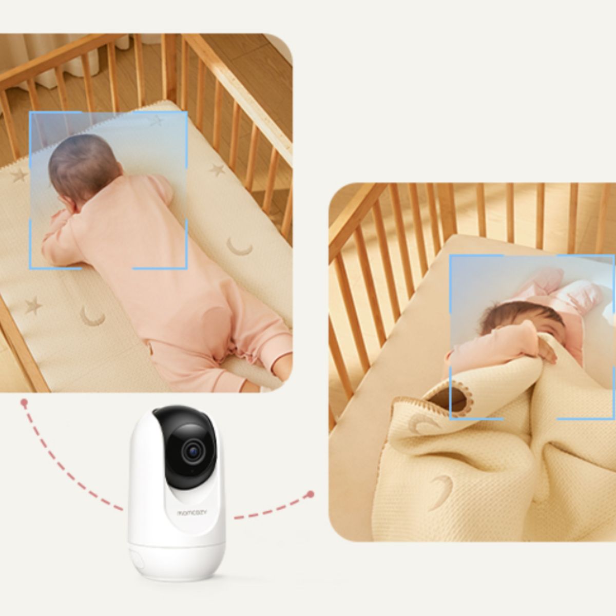 Babá Eletrônica Inteligente Momcozy BM04 Wi-Fi com 1 Câmera