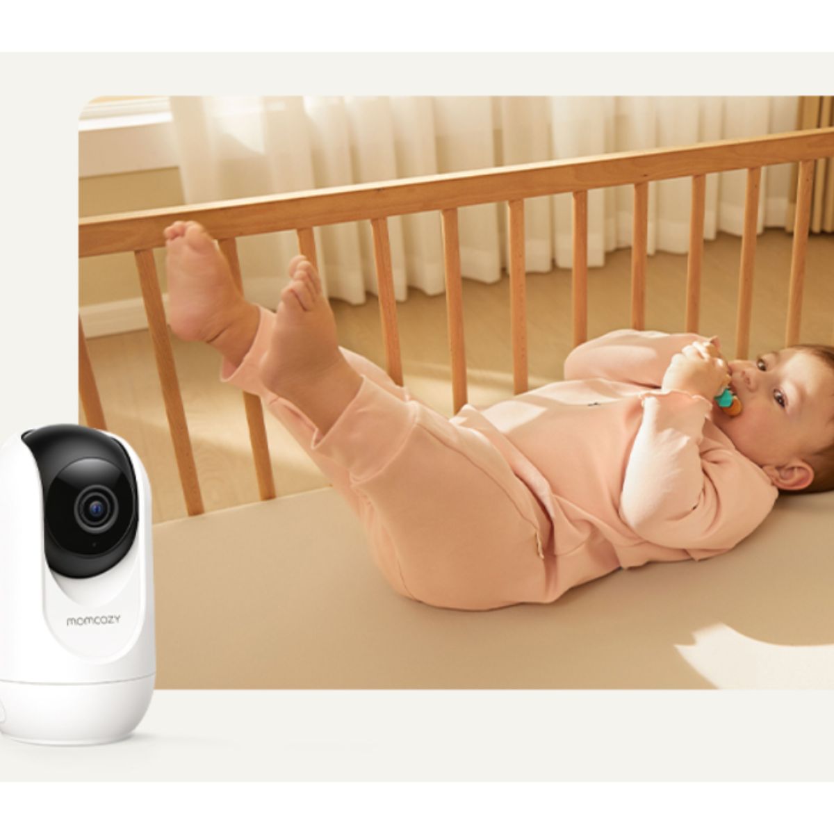Babá Eletrônica Inteligente Momcozy BM04 Wi-Fi com 1 Câmera