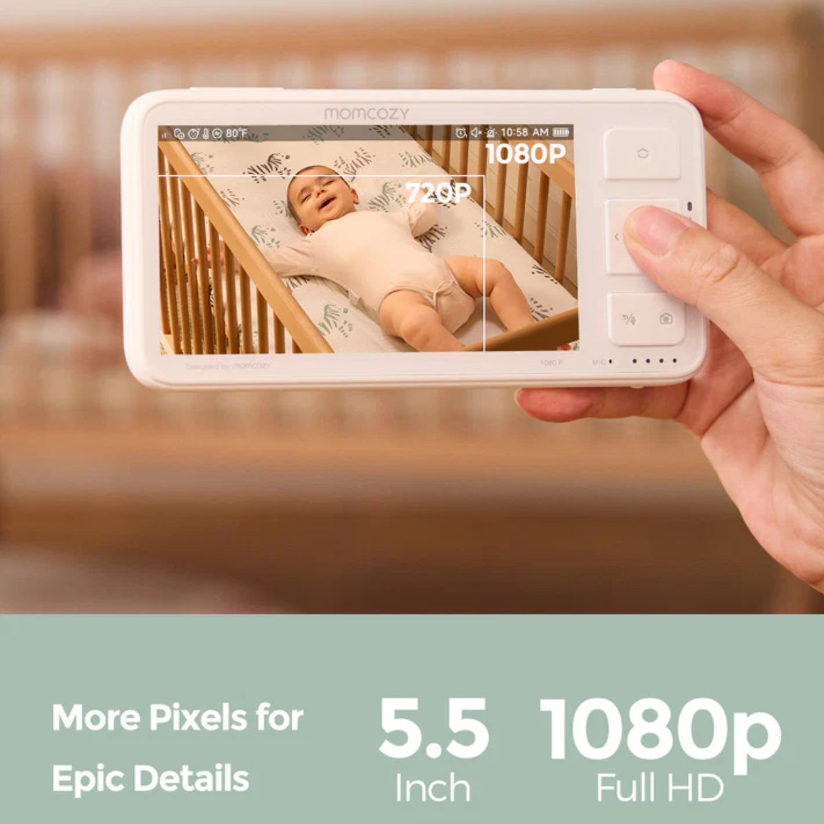 Momcozy 5.5-inch Full HD Video Baby Monitor With 1 Camera - BM03 on Luna Baby Store Miami