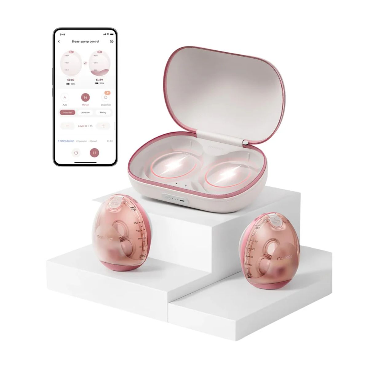 Bomba Extratora Dupla de Leite Elétrica Momcozy Air 1 Ultra-slim