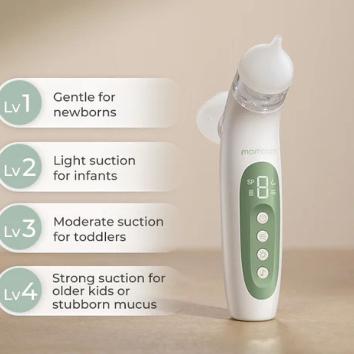 Aspirador Nasal Elétrico Momcozy BreezyClear 2 em 1