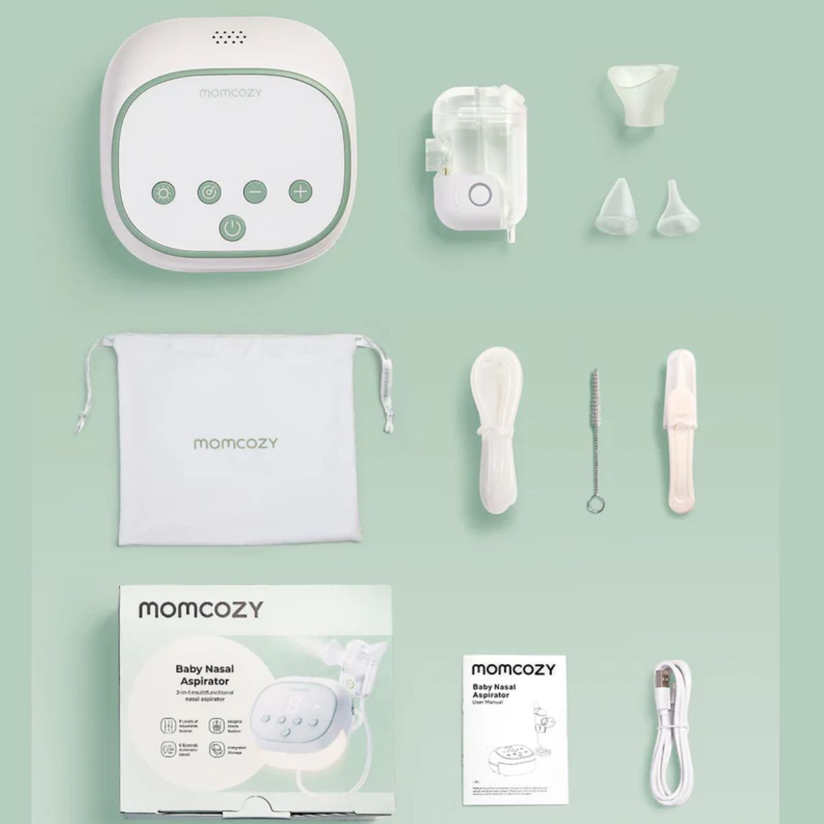 Aspirador Nasal Elétrico Momcozy BreezyClear Pró 2 em 1 on Luna Baby Store Miami