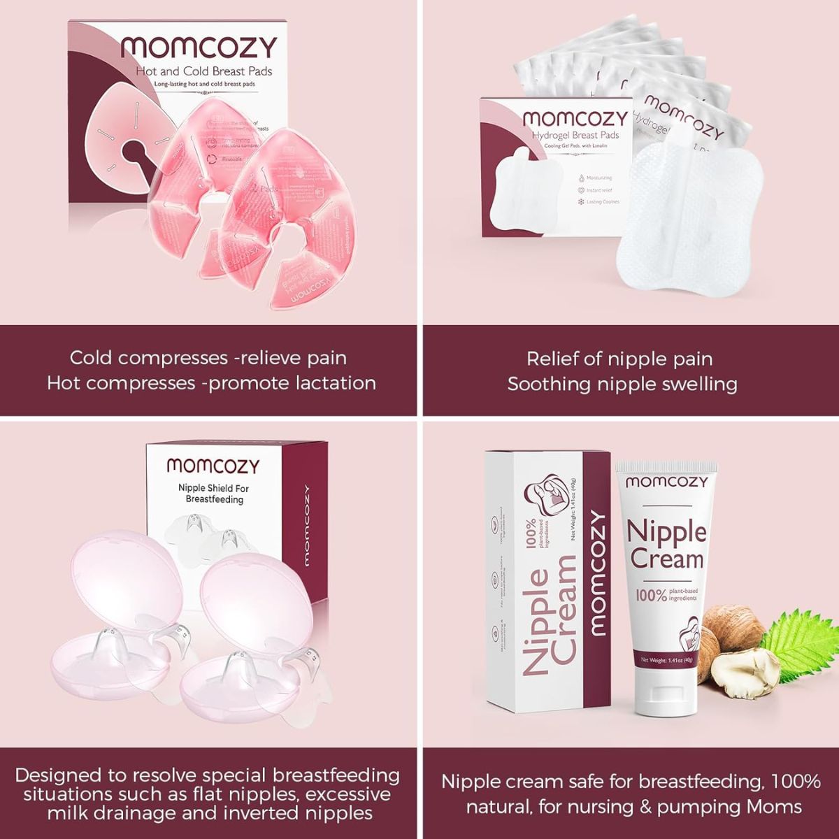 Compressas Térmicas Para Seios 2 em 1 Momcozy - 2 Unidades Pink