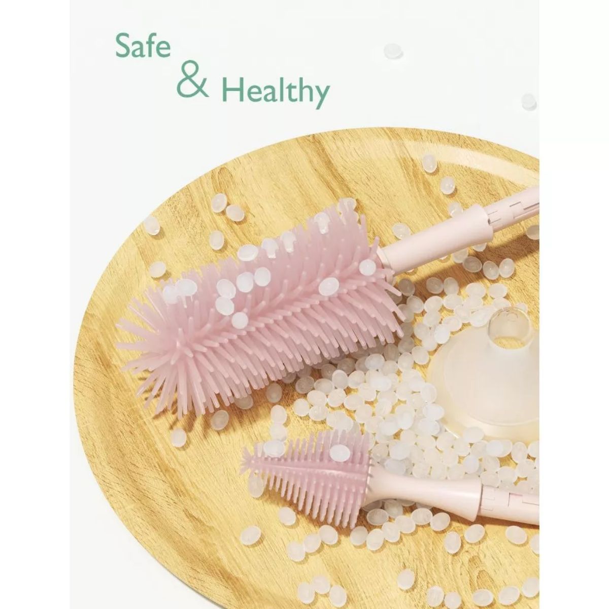 Momcozy Press Bubble Style Bottle Brush Set - Pink