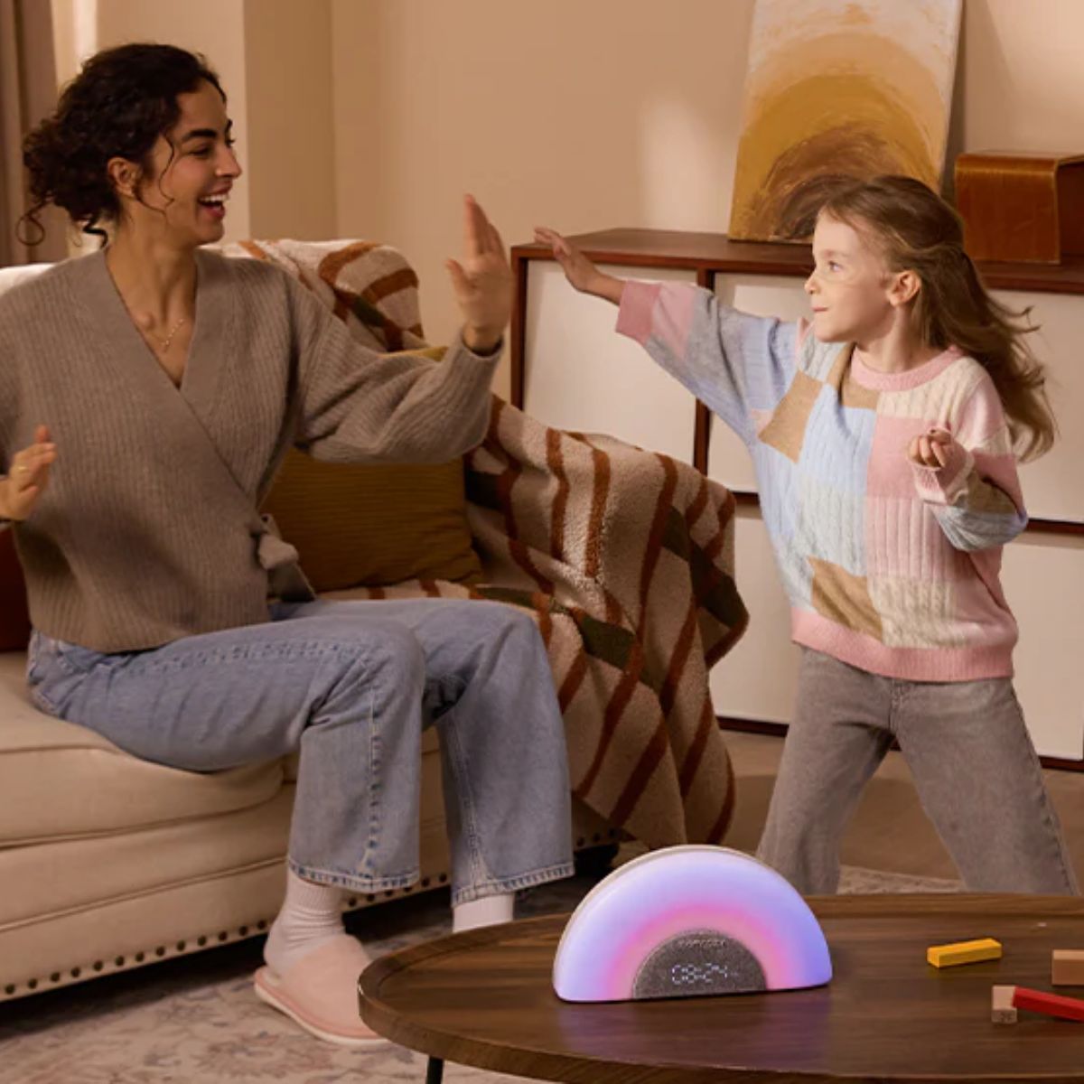 Ruído Branco Infantil Momcozy DreamSync Tech Rainbow