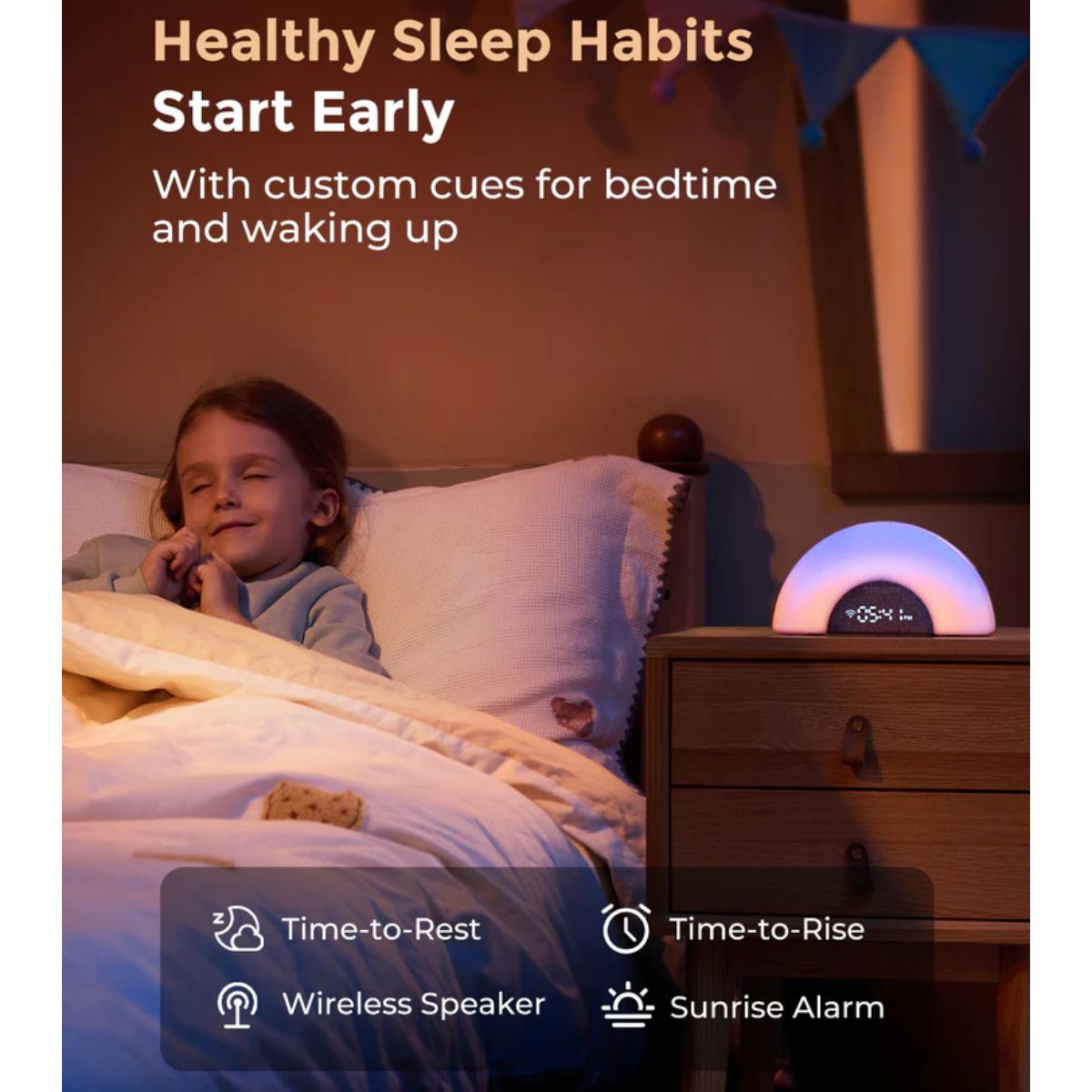Ruído Branco Infantil Momcozy DreamSync Tech Rainbow