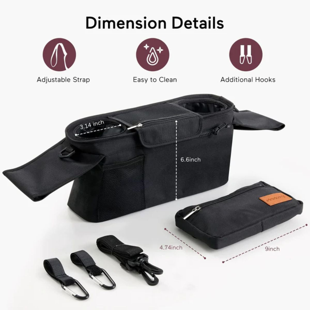 Organizador Universal Para Carrinho De Bebê Momcozy Black