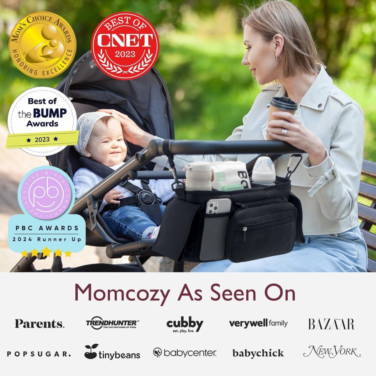 Organizador Universal Para Carrinho De Bebê Momcozy Black
