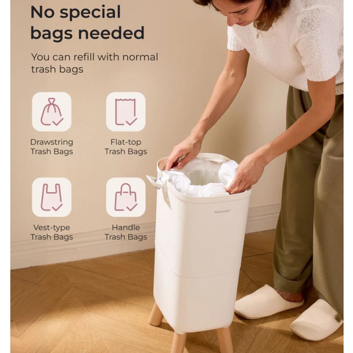 Lixeira Para Fraldas Momcozy Triple-Seal