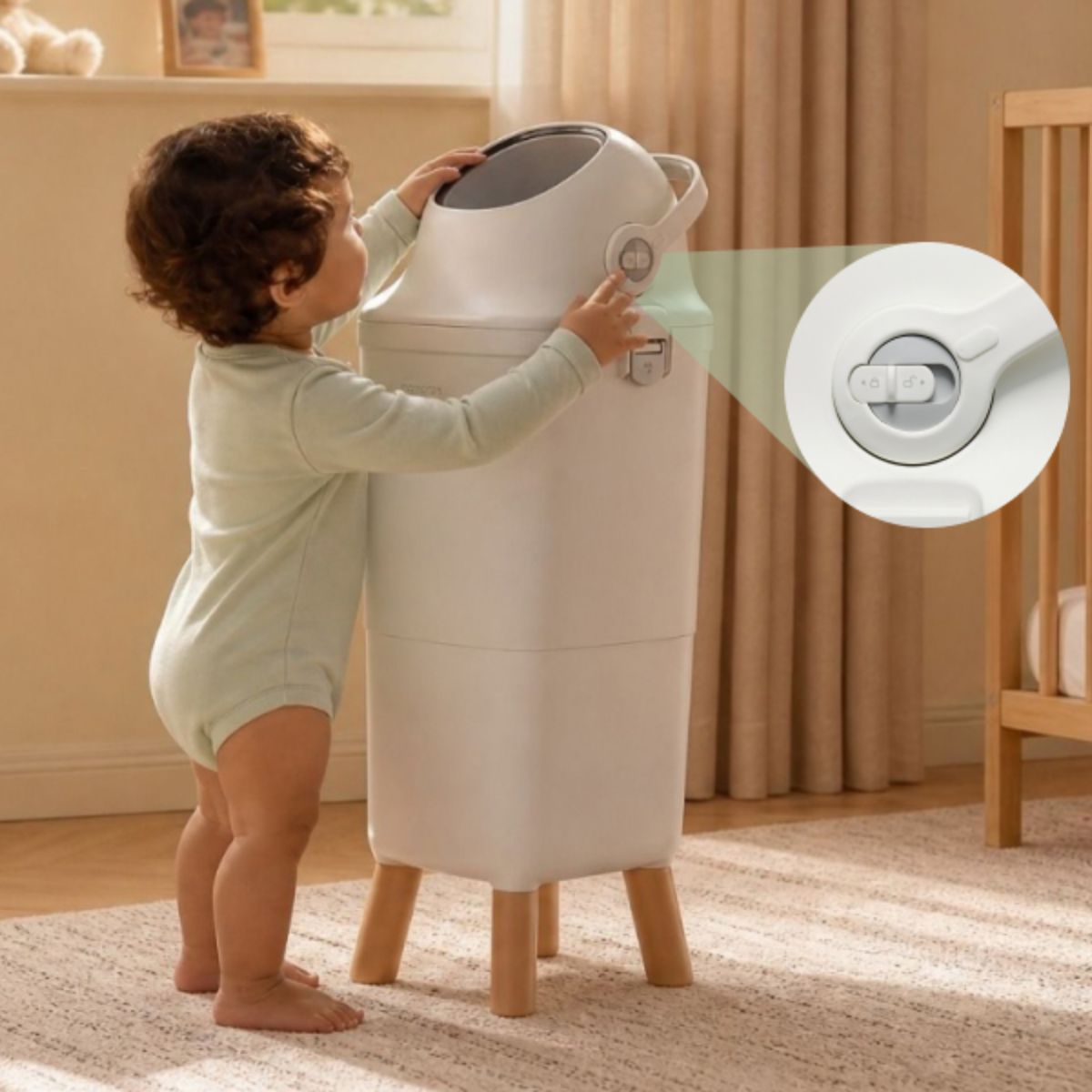 Lixeira Para Fraldas Momcozy Triple-Seal on Luna Baby Store Miami
