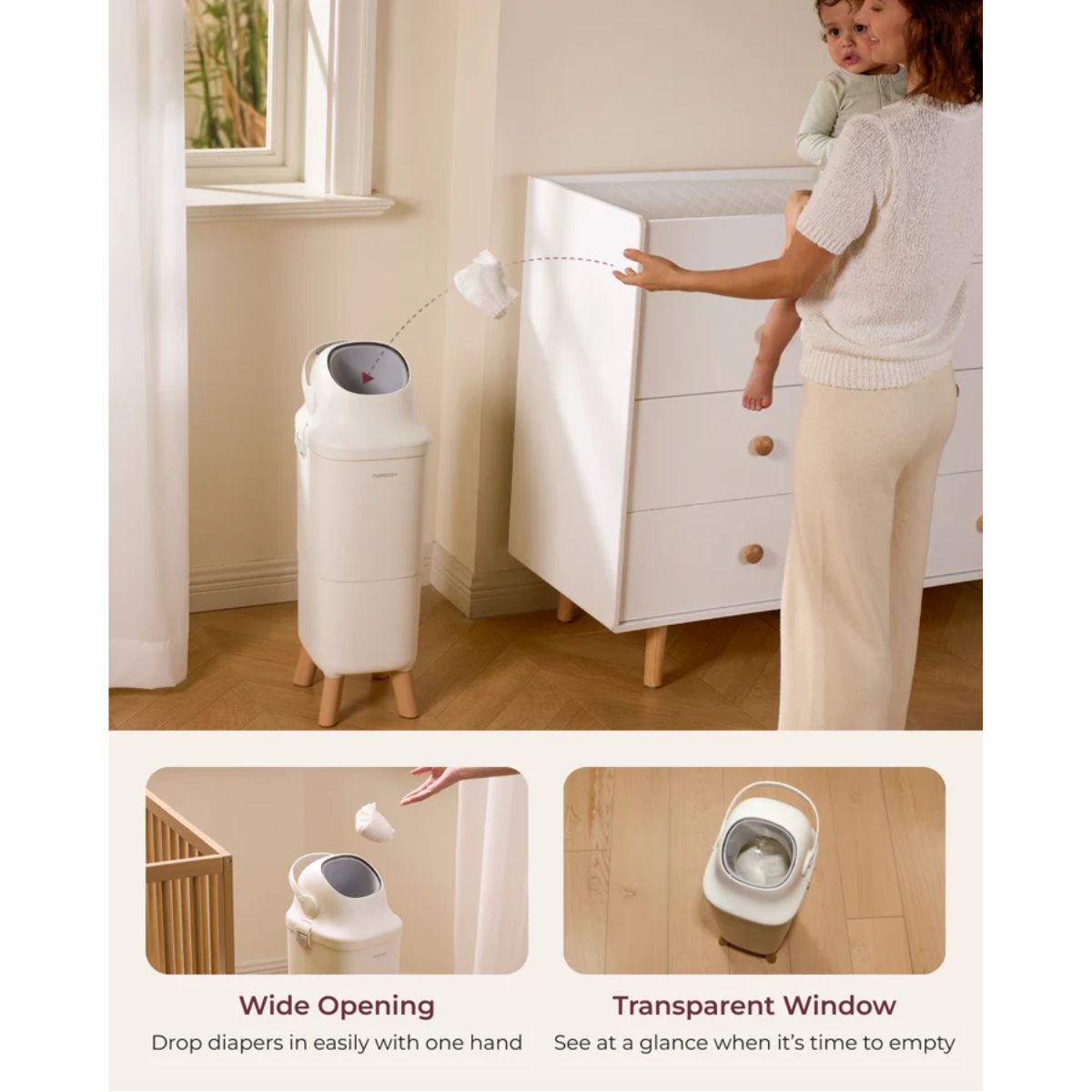 Lixeira Para Fraldas Momcozy Triple-Seal