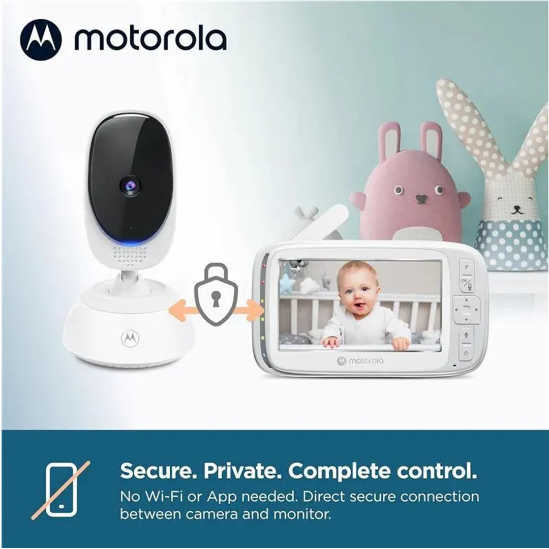 Motorola VM75 Indoor Video Baby Monitor with Camera - Secure Monitoring Without Wi-Fi