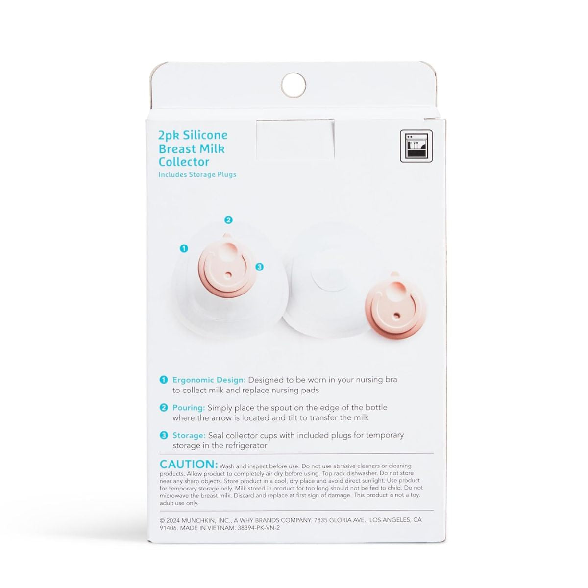 Coletor de Leite Materno de Silicone Munchkin - 2 Unidades on Luna Baby Store Miami
