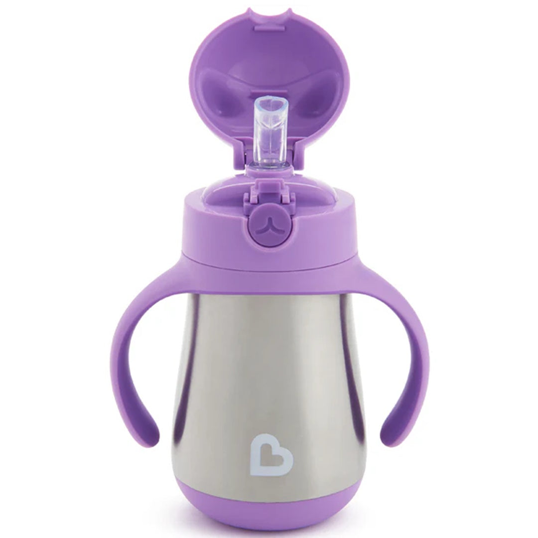 Copo de Aço Inoxidável Munchkin 8 Oz Cool Cat, Roxo