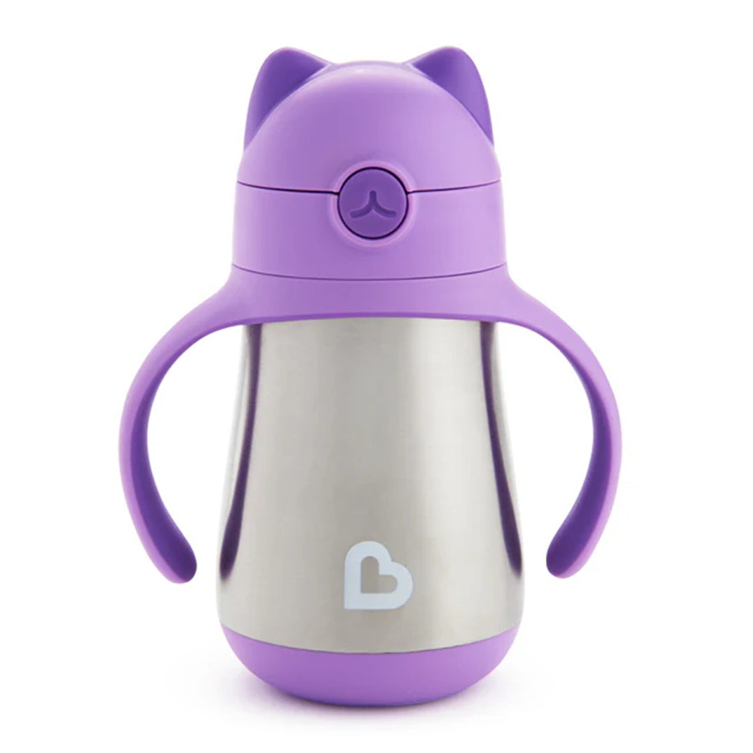 Copo de Aço Inoxidável Munchkin 8 Oz Cool Cat, Roxo