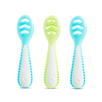 Munchkin Gentle Dip Multistage First Spoons - Blue/Green