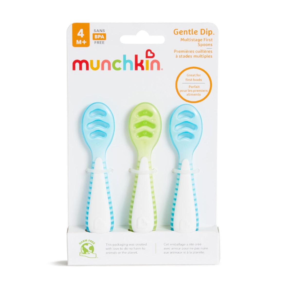 Munchkin Gentle Dip Multistage First Spoons - Blue/Green