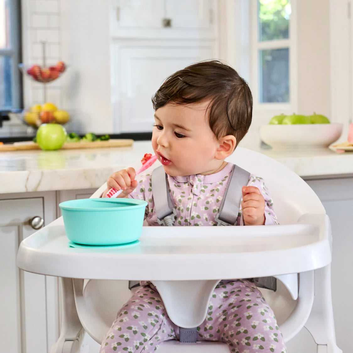Munchkin Gentle Dip Multistage First Spoons Pink/Purple on Luna Baby Store Miami