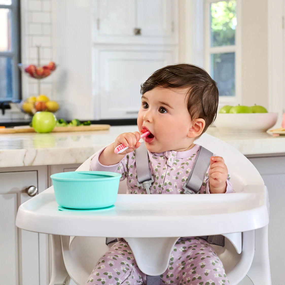 Munchkin Gentle Dip Multistage First Spoons Pink/Purple on Luna Baby Store Miami