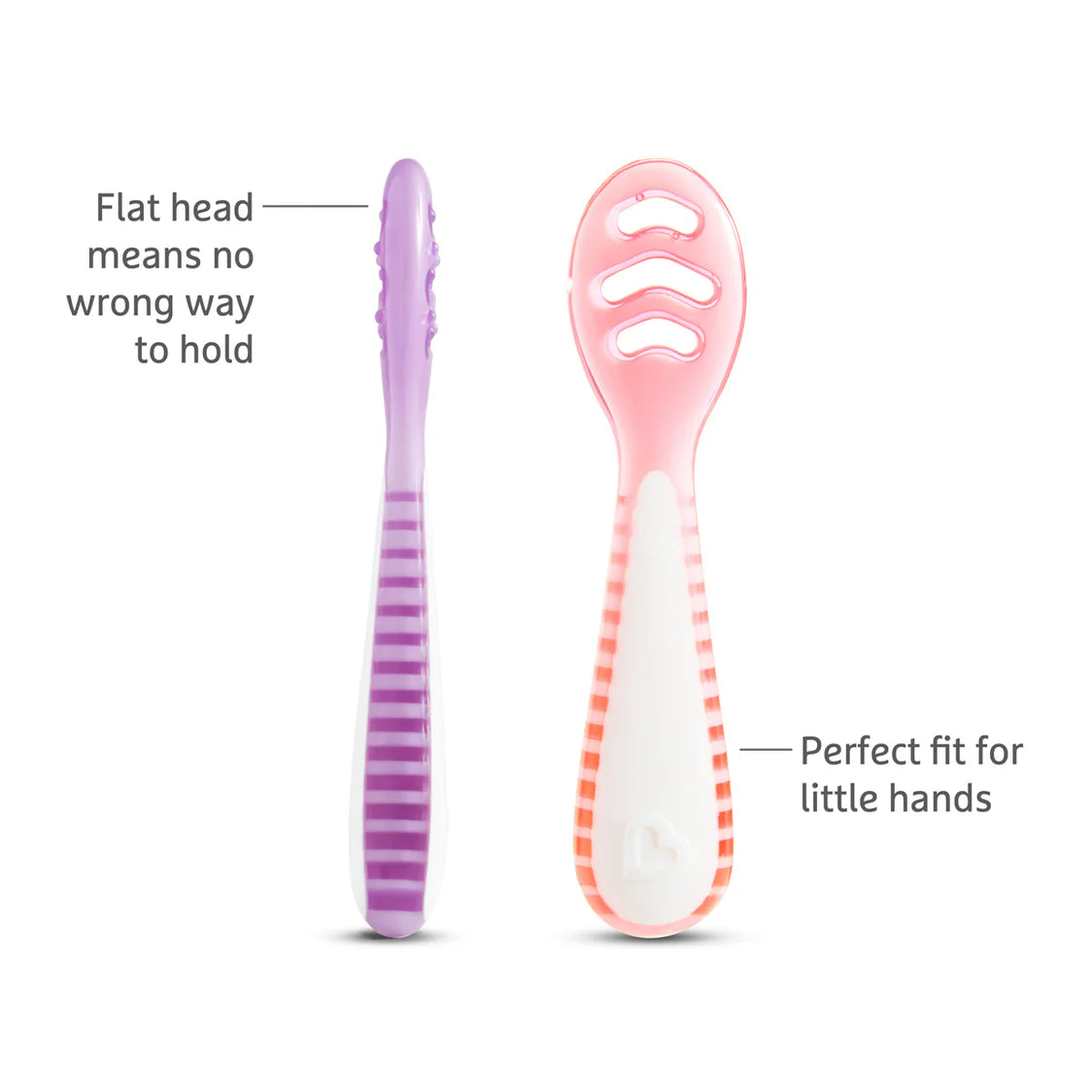 Munchkin Gentle Dip Multistage First Spoons Pink/Purple on Luna Baby Store Miami