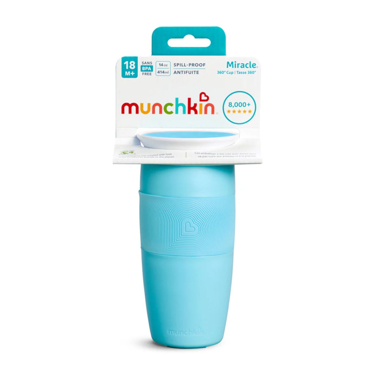 Copo De Treinamento Munchkin Miracle 360° Azul 18M+ 414ML