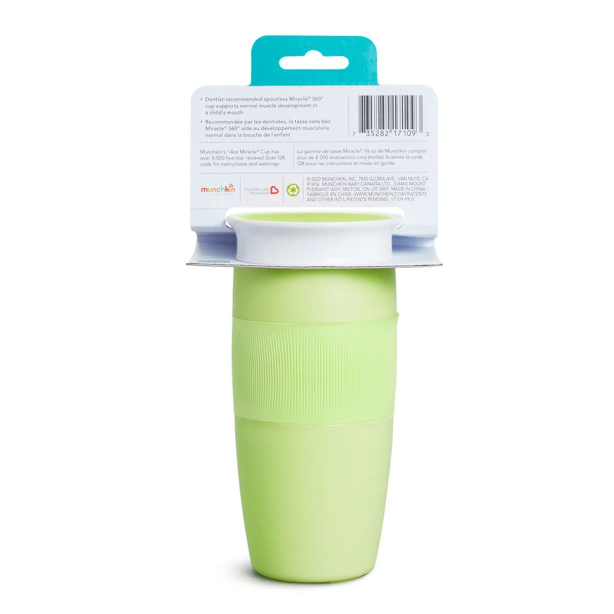 Copo De Treinamento Munchkin Miracle 360° Verde 18M+ 414ML on Luna Baby Store Miami