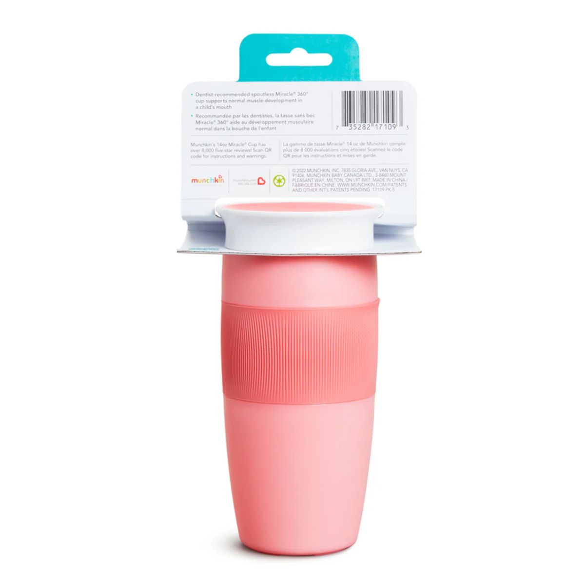 Copo De Treinamento Munchkin Miracle 360° Rosa 18M+ 414ML