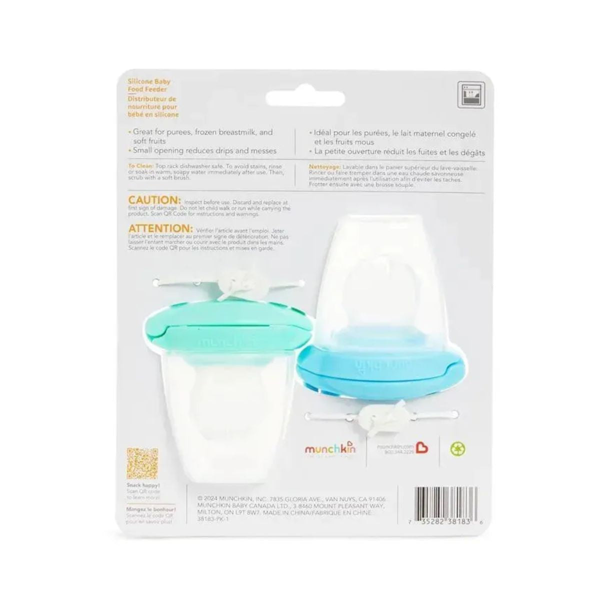 Kit Alimentador De Silicone Munchkin 2 Peças Mint e Blue