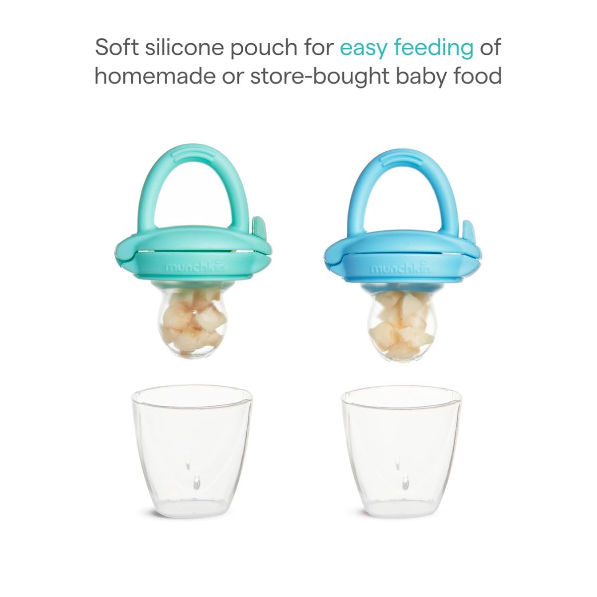 Kit Alimentador De Silicone Munchkin 2 Peças Mint e Blue