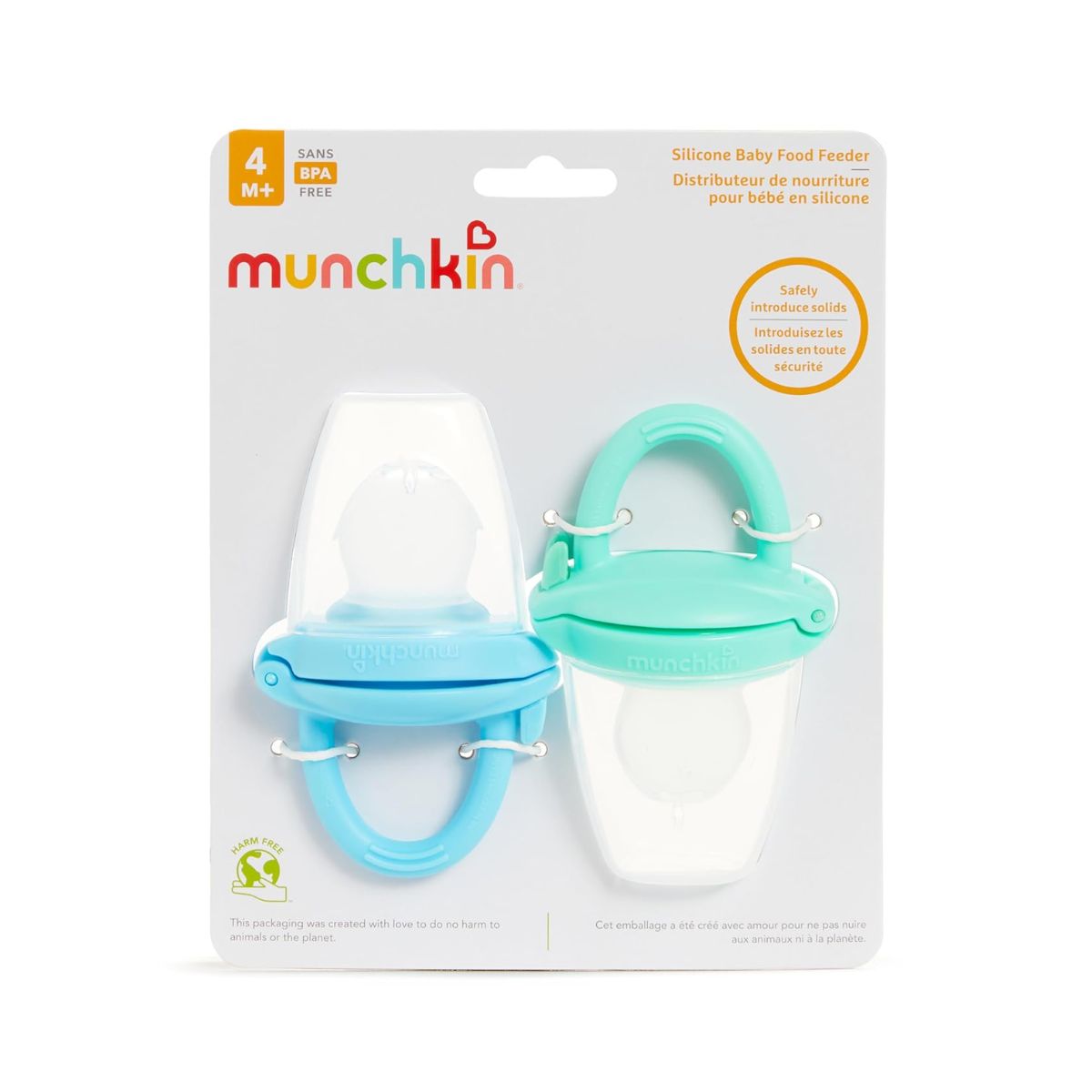 Kit Alimentador De Silicone Munchkin 2 Peças Mint e Blue