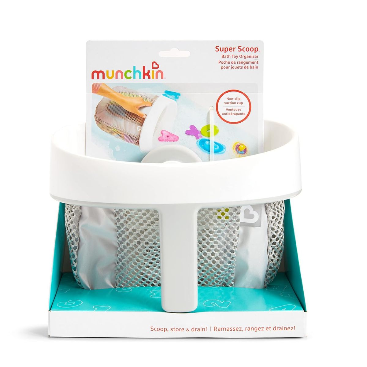 Organizador Infantil De Brinquedos De Banho Munchkin Scoop Cinza