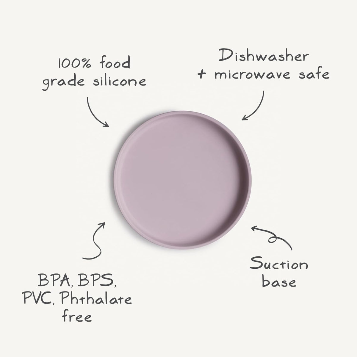 Mushie - Classic Silicone Suction Plate BPA-Free Non-Slip Design Shifting Sand