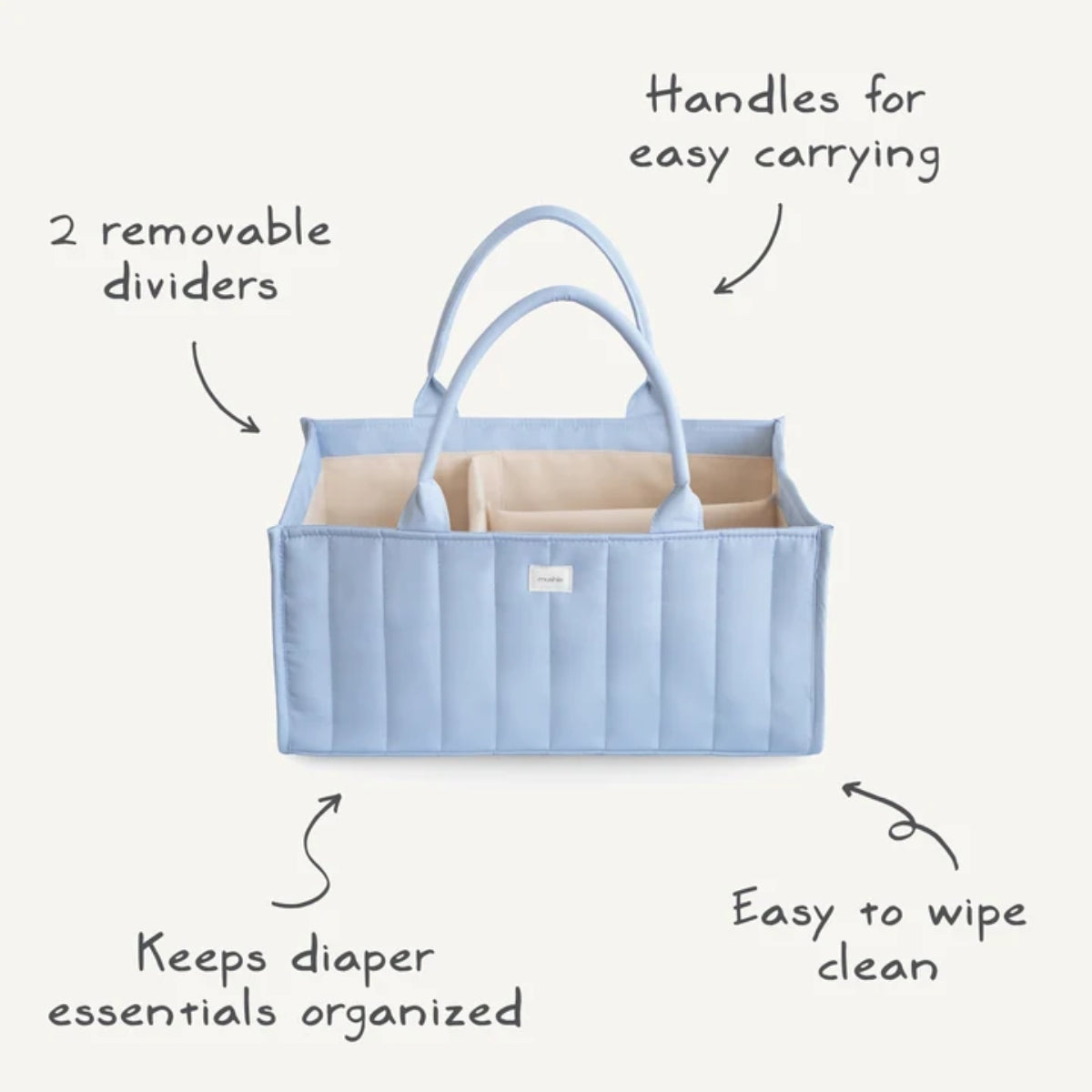 Mushie Diaper Caddy - Ivory on Luna Baby Store Miami