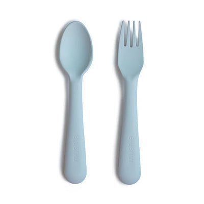 Mushie Fork and Spoon Set - Powder Blue