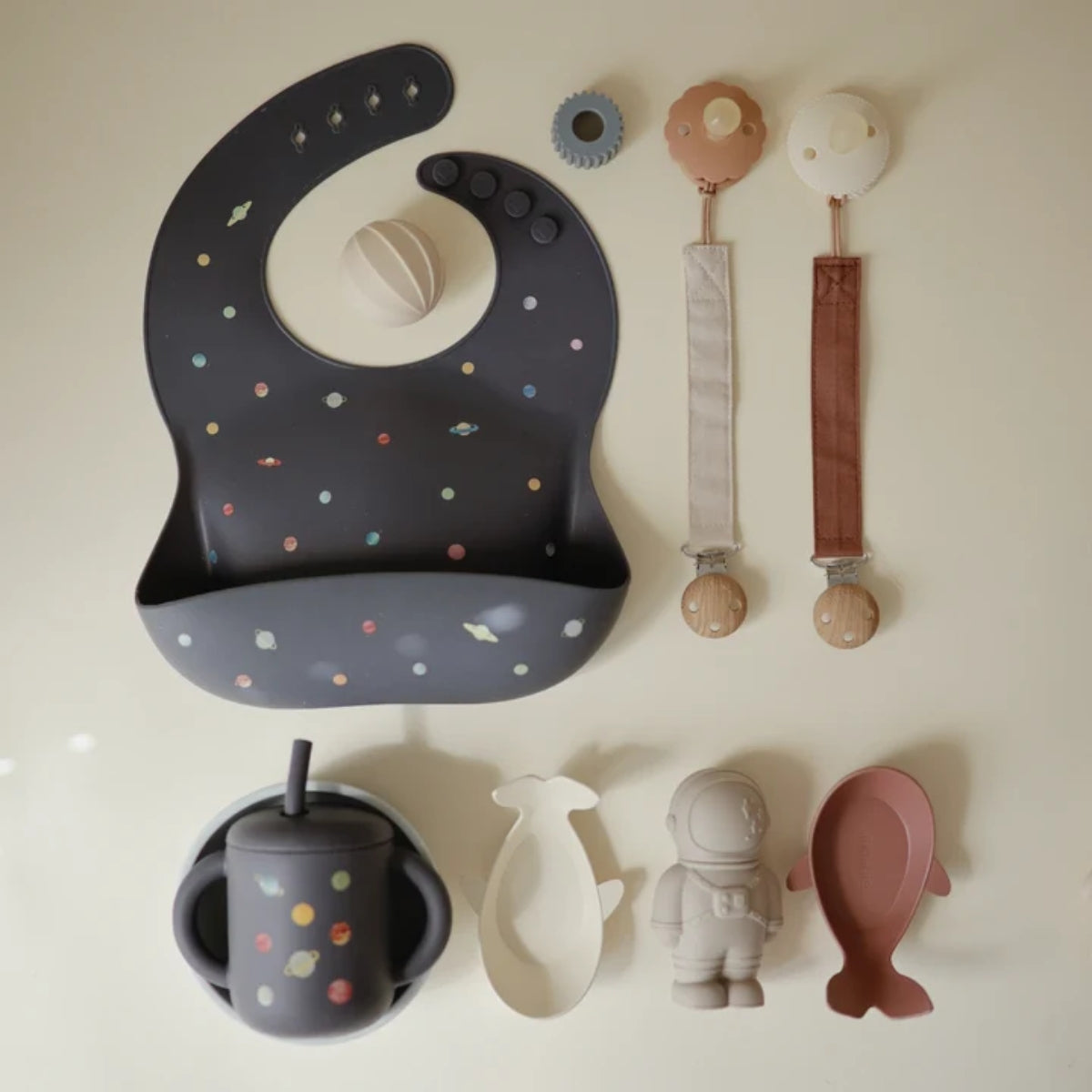 Mushie Silicone Training Cup + Straw - Planets