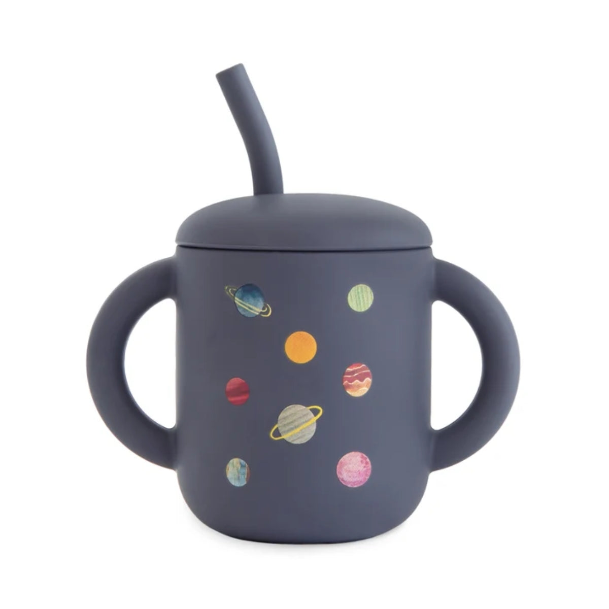 Mushie Silicone Training Cup + Straw - Planets on Luna Baby Store Miami