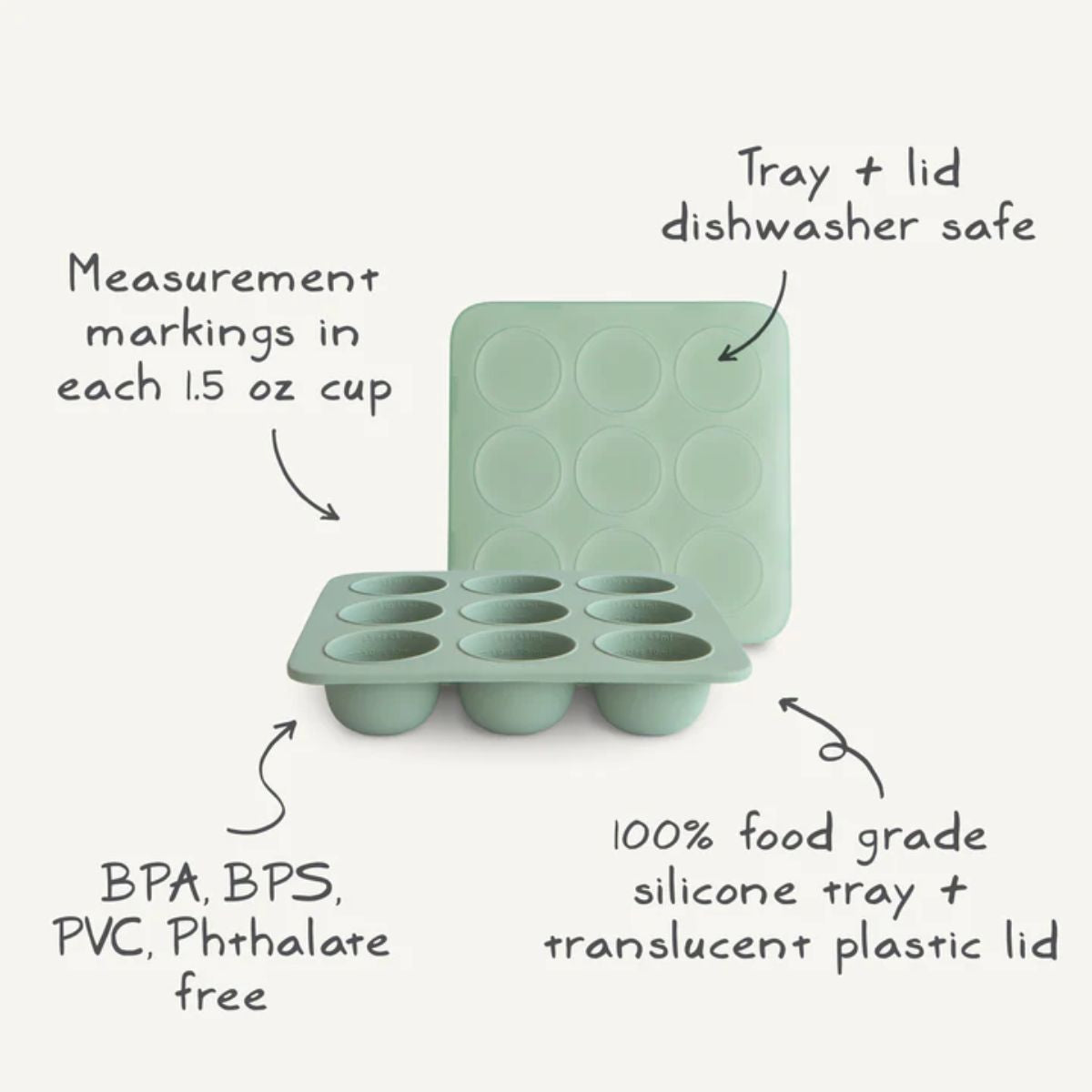 Forma Para Congelar Papinhas Mushie Baby Food Freezer Tray Tradewinds