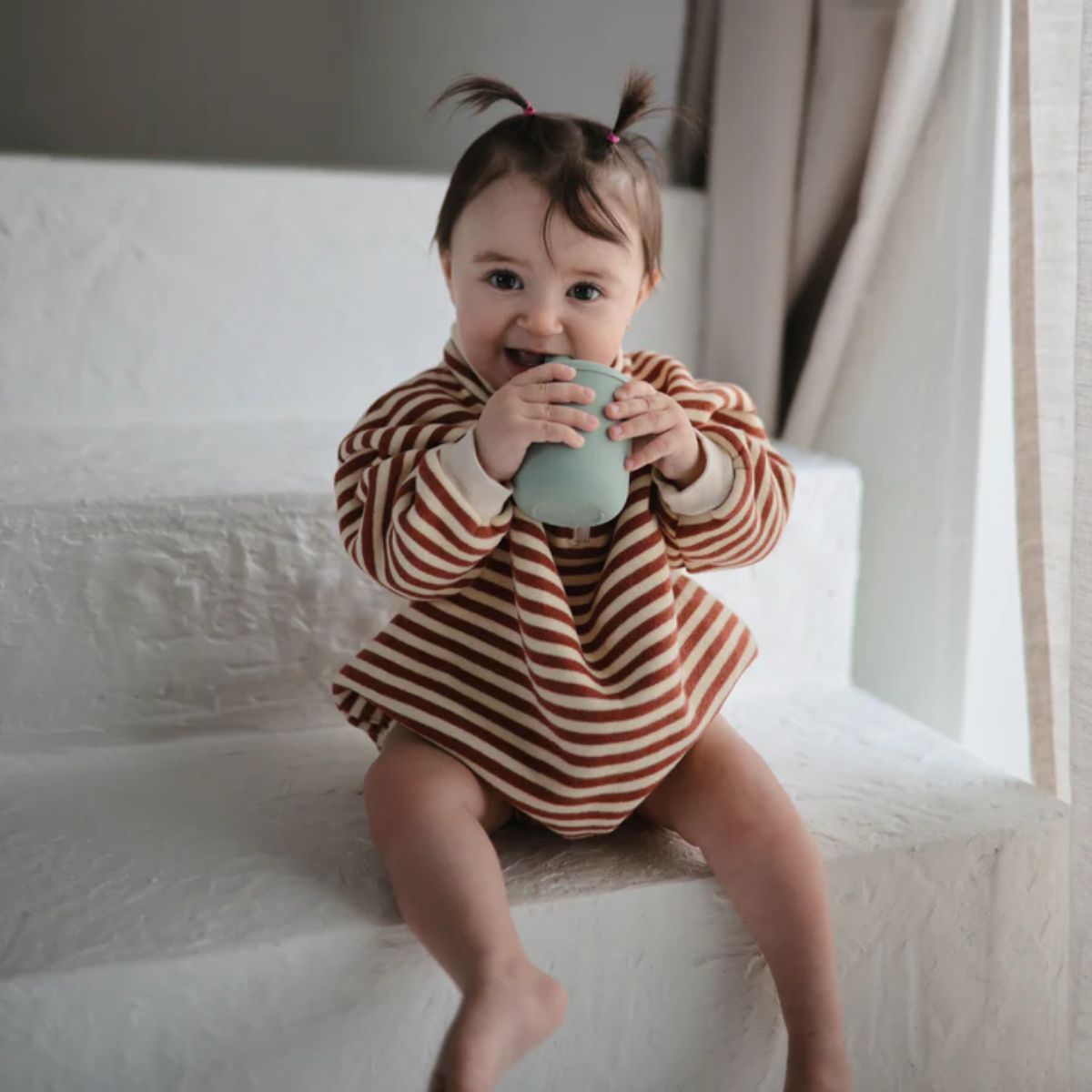 Mushie Baby Sippy Cup - Cambridge Blue on Luna Baby Store Miami