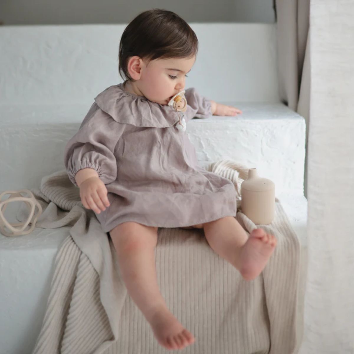 Mushie Baby Sippy Cup - Soft Lilac on Luna Baby Store Miami