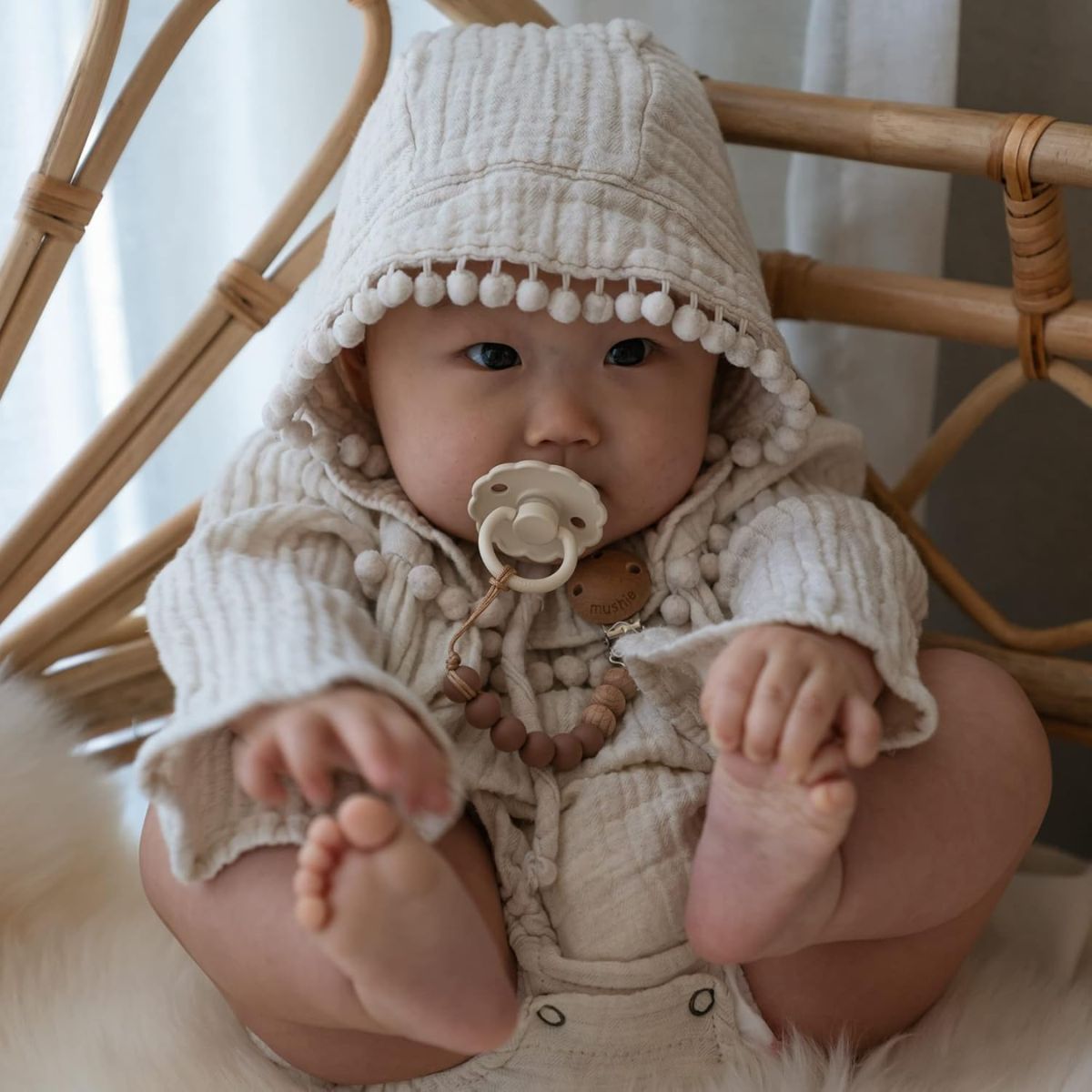 Kit de Chupetas Frigg Daisy Mushie Willow e Croissant - 6-18M on Luna Baby Store Miami