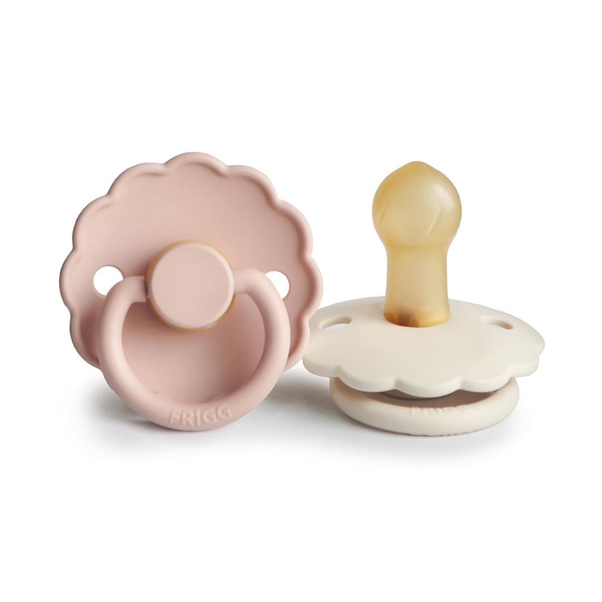 Mushie FRIGG Daisy Pacifier 2 Pack - Blush/Cream - 0-6M on Luna Baby Store Miami